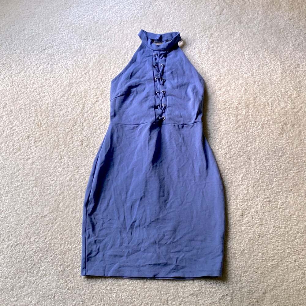 Periwinkle Halter Stretch Dress